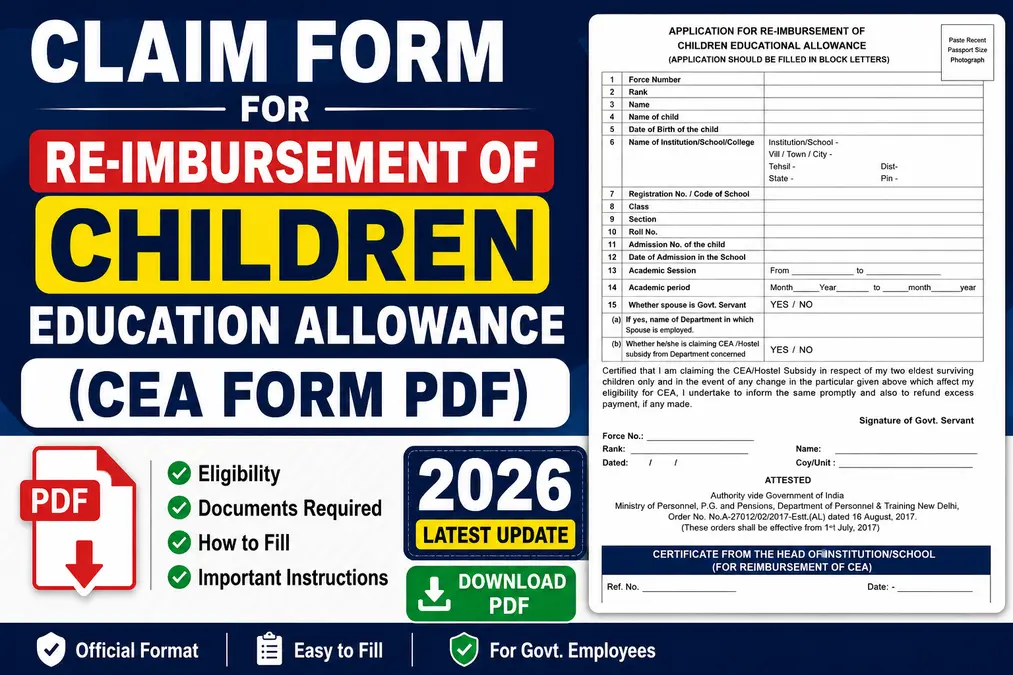 Claim-Form-For-Re-Imbursement-Of-Children-Education-Allowance-Pdf-2026CEA-Form-Pdf-Children-Education-Allowance-Reimbursement-Pdf-Form